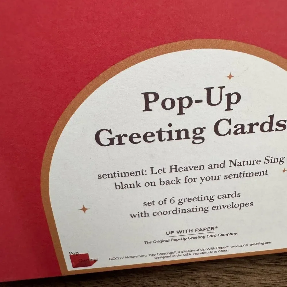Pop Up Floral Holiday Let Heaven and Nature Sing Christmas Cards
